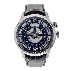 Vulcain Anniversary Heart Steel Silver & Black Dial 42mm Manual Watch 160128